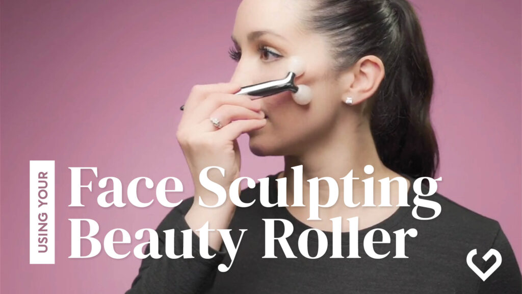 How to redefine facial shape with beauty roller under eye eyebrows and jawline